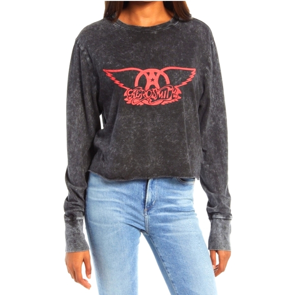 NWOT Aerosmith Graphic Long Sleeve Tee Vintage Wash - Picture 4 of 8